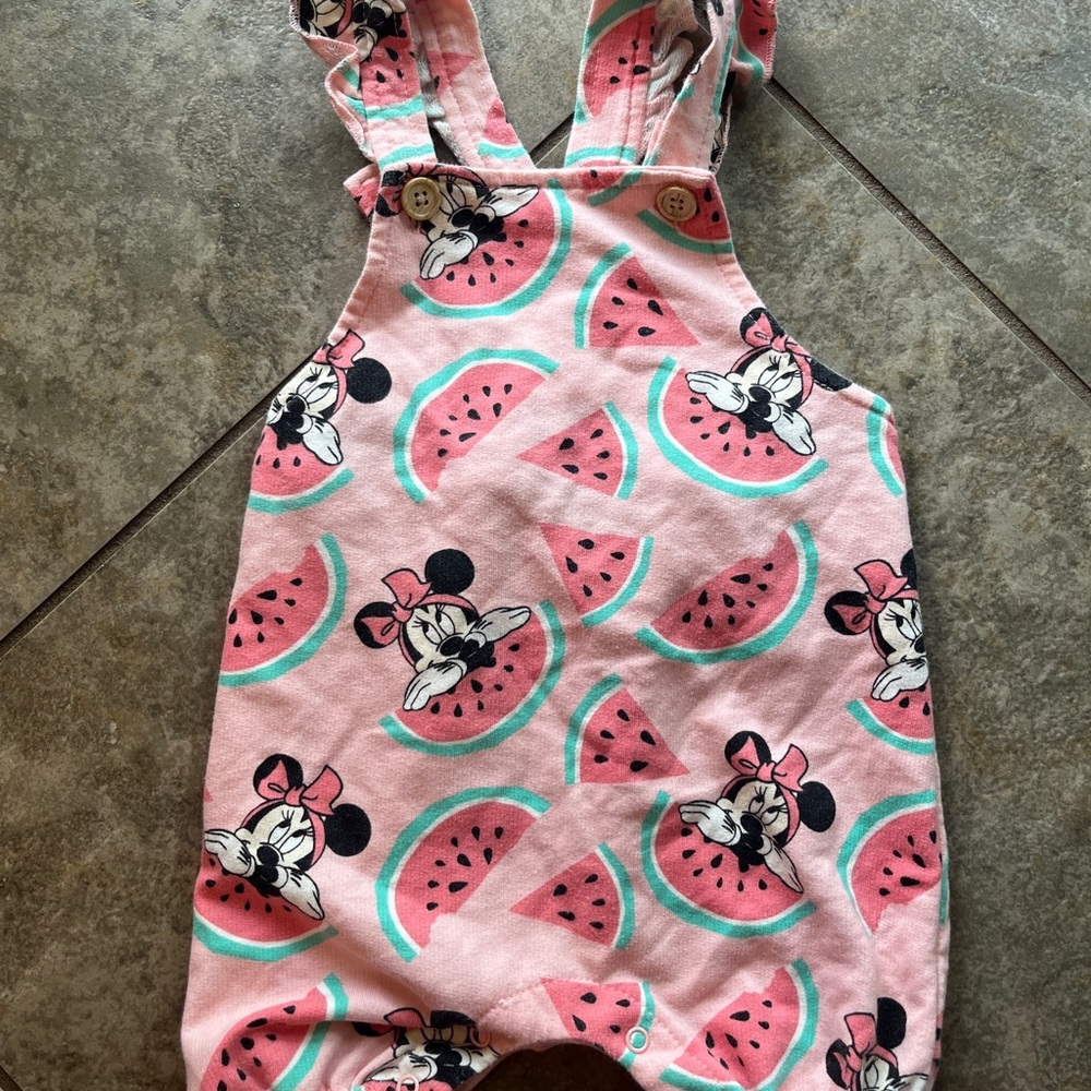 Disney Minnie Mouse Watermelon Print Baby Romper